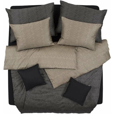 SCANquilt Obliečky satén design kristal čierna piesková 140x220 70x90