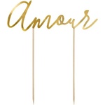 PartyDeco Топер за торта - Amour, златист