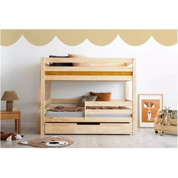 Adeko Детско двуетажно разтегателно легло с място за съхранение с включена подматрачна рамка в естествен цвят 90x180 cm CLPB - Adeko (CLPB-90x180/BAR/SZUF)