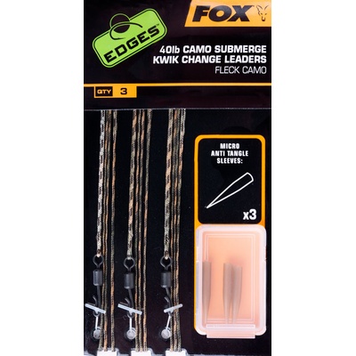 Fox Edges Submerge Camo Leaders Kwik Change Kit Camo 40lb x3