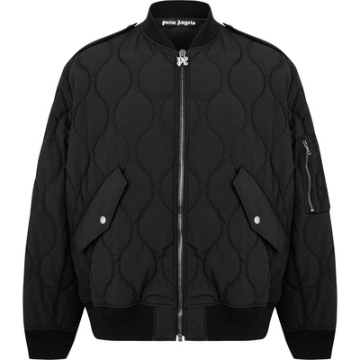 Palm angels Анорак PALM ANGELS Men's Monogram Stand Collar Long Sleeve Parka - Black/White