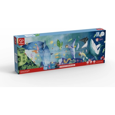 Hape Панорамен пъзел Hape - Океан, Светещ в тъмното, 200 части (H1634)