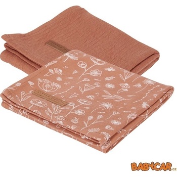 LITTLE DUTCH / TIAMO SWADDLE 70 x 70 CM WILD FLOWERS RUST 2 KS