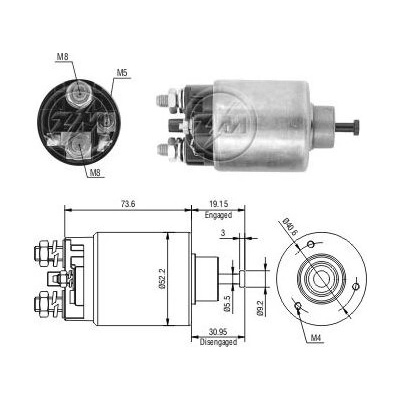 Spínač startéru - Delco 1114587 - originální díl