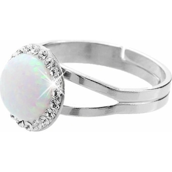 JSB prsten bílý opál se Swarovski Elements Krystal 15030