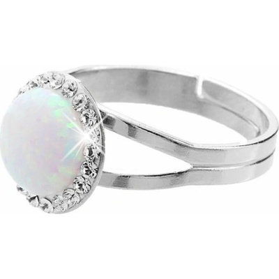 JSB prsten bílý opál se Swarovski Elements Krystal 15030
