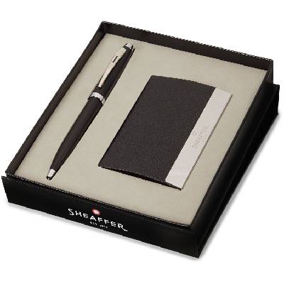 Комплект химикалка Sheaffer 100 - Matte Black, с визитник (G2931751-3)