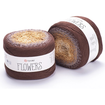 Yarn Art příze Flowers 284 hnědá a béžová
