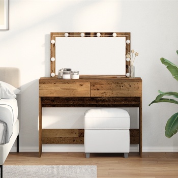 vidaXL Тоалетка Старо дърво 100 x 40 x 120 см Инженерно дърво (868860)