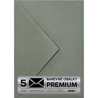 Obálka PREMIUM 5 KS (C6) 114x162 mm Zelená lesní Vintage