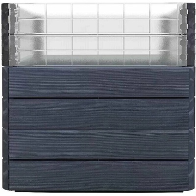 Garantia Ergo Quadro Turbo Vysoký záhon Wood L plast 80 × 80 × 75 cm antracit 645172