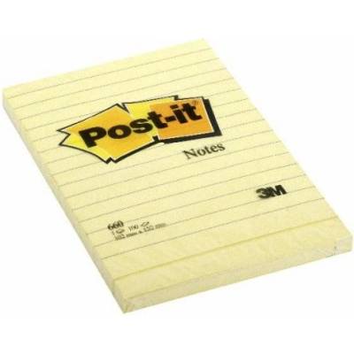 POST-IT Bloček Post-it 102x152 žltý linajkový (MM066000)