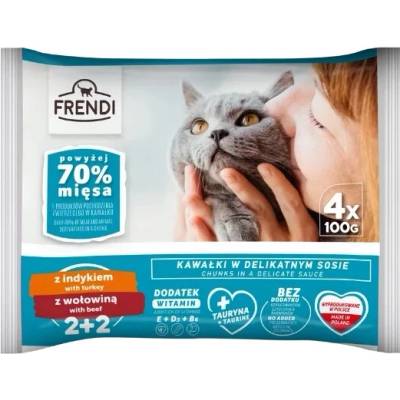 Frendi Flow Pack s krůtím masem a hovězím masem, 4x 100 g