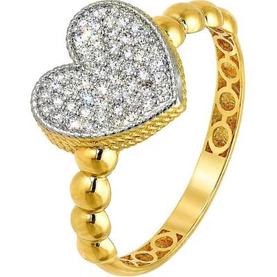 Zlaton Prsten žluté zlato srdce s diamantem 000130812238