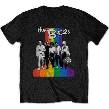 The B-52's Риза Rainbow Stripes Unisex Black 2XL (B52TS01MB05)