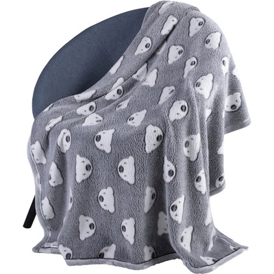 Biante Detská mikroplyšová deka Medvedíky na sivom