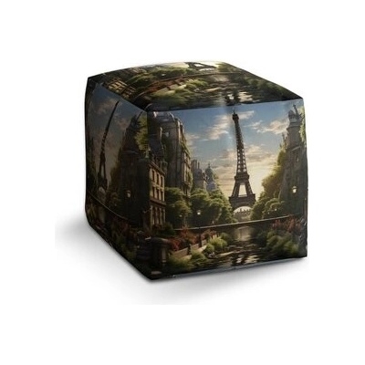 Sablio Taburet Cube Paříž Eifellova věž Art: 40x40x40 cm