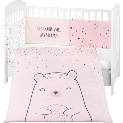 KikkaBoo Бебешки спален комплект 2 части EU style 70/140 Bear with me Pink (41101020116)