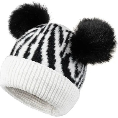 Fashionweek dámská zimní čepice se dvěma bambulkami Wool Gaga bila