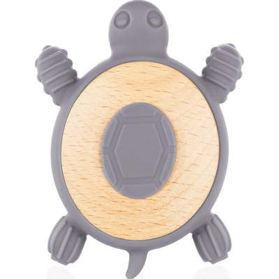 Zopa silikon dřevěné kousátko Turtle Dove Grey