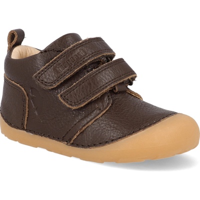 Bisgaard Barefoot dětské kotníkové boty Carter Dark brown hnědé