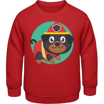 AWDis detská mikina Psí záchranár Ohnivá červená