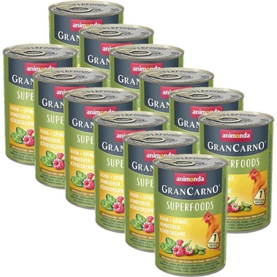 Animonda GranCarno Superfoods Adult Chicken špenát a maliny 12 x 400 g