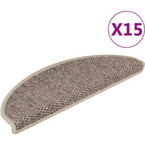 vidaXL Стелки за стълби вид сизал 15 бр 65x21x4 см тъмнобежови