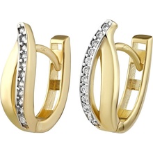 SILVEGO zlaté kruhové GIA se zirkony QRGE655