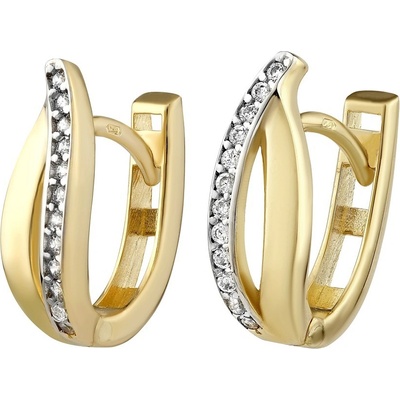 SILVEGO zlaté kruhové GIA se zirkony QRGE655