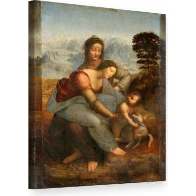 Obraz na plátne Leonardo da Vinci - Svätá rodina so svätou Annou - 30x50 cm