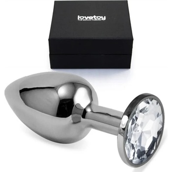 Метален плъг с безцветни кристали, малък размер - Rosebud Classic (LVTOY00204)