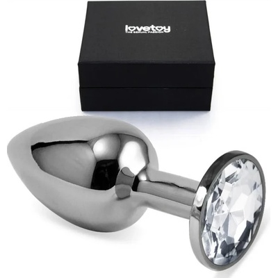 Метален плъг с безцветни кристали, малък размер - Rosebud Classic (LVTOY00204)