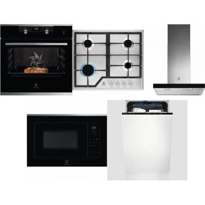 Set Electrolux KODEC75X2 + KGS6426SX + LFT766X + LMS4253TMX + EEM23100L