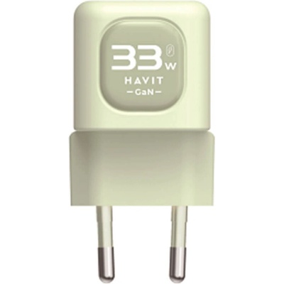 Havit Захранване за ел. мрежа с USB-A и USB-C изходи и технология за бързо зареждане (зелен) - Havit Dual Wall Charger 33W (UC230EU)