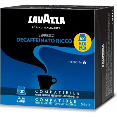 Lavazza Blue Espresso Decaffeinato Soave bezkofeinová 100% Arabica 100 ks