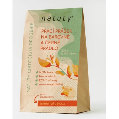 Natuty Prací prášok na farebnú a čiernu bielizeň 1 kg