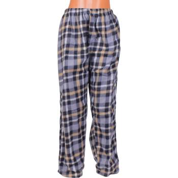 Image 1 of Дамски кариран поларен панталон - пижама в сиво и бежово