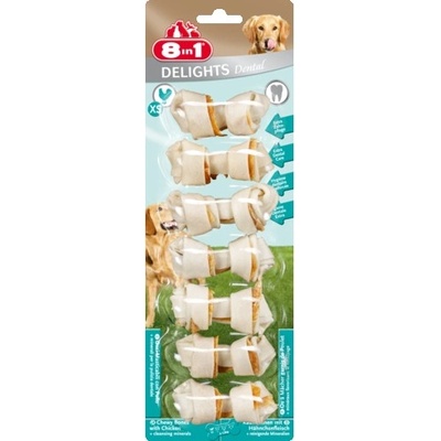 8in1 8in1 Delights Dental XS -Лакомство за кучета от мини породи, дентални деликатесни кокалчета