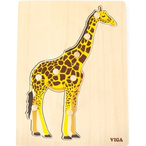 Viga Toys Дървен Монтесори пъзел Viga - Жираф (44605) - ozone