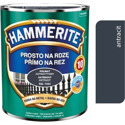 Hammerite priamo na hrdzu saténová 0,75 l antracitová