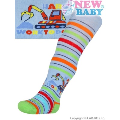 New Baby bavlnené pančucháčky 3xABS modré hard work