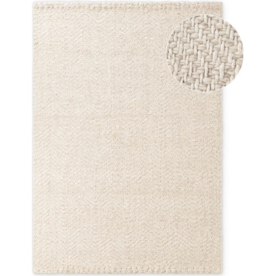 Elle Decoration Ръчно изработен килим със смес от вълна в цвят слонова кост 80x150 cm Majoli - Elle Decoration (106238-80x150)