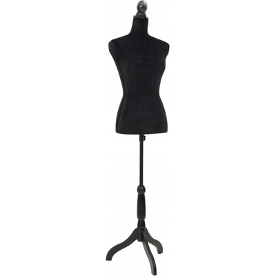 Dámská krejčovská figurína nastavitelná, sametová, černá, 133-168 cm – Hledejceny.cz