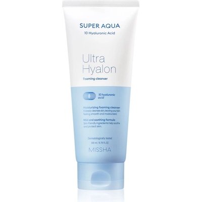 Missha Super Aqua 10 Hyaluronic Acid хидратираща почистваща пяна 200ml