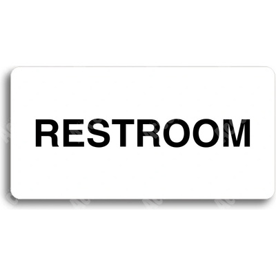 ACCEPT Piktogram RESTROOM - bílá tabulka - černý tisk bez rámečku