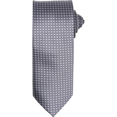 Premier Workwear Kravata s šachovnicovým vzorem stříbrná