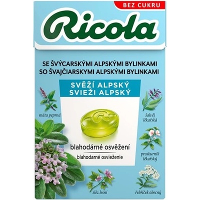Ricola Svěží alpský švýcarské bylinné bonbony 40 g