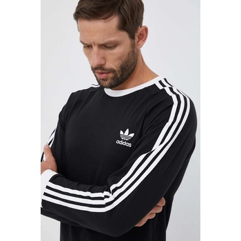 Adidas Памучна блуза с дълги ръкави adidas Originals 3-Stripes Long Sleeve Tee в черно с апликация IA4877 (IA4877)