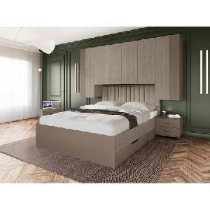 Bogdan Furniture I Спален комплект Mod 7085, Лате и Мока, Включен матрак